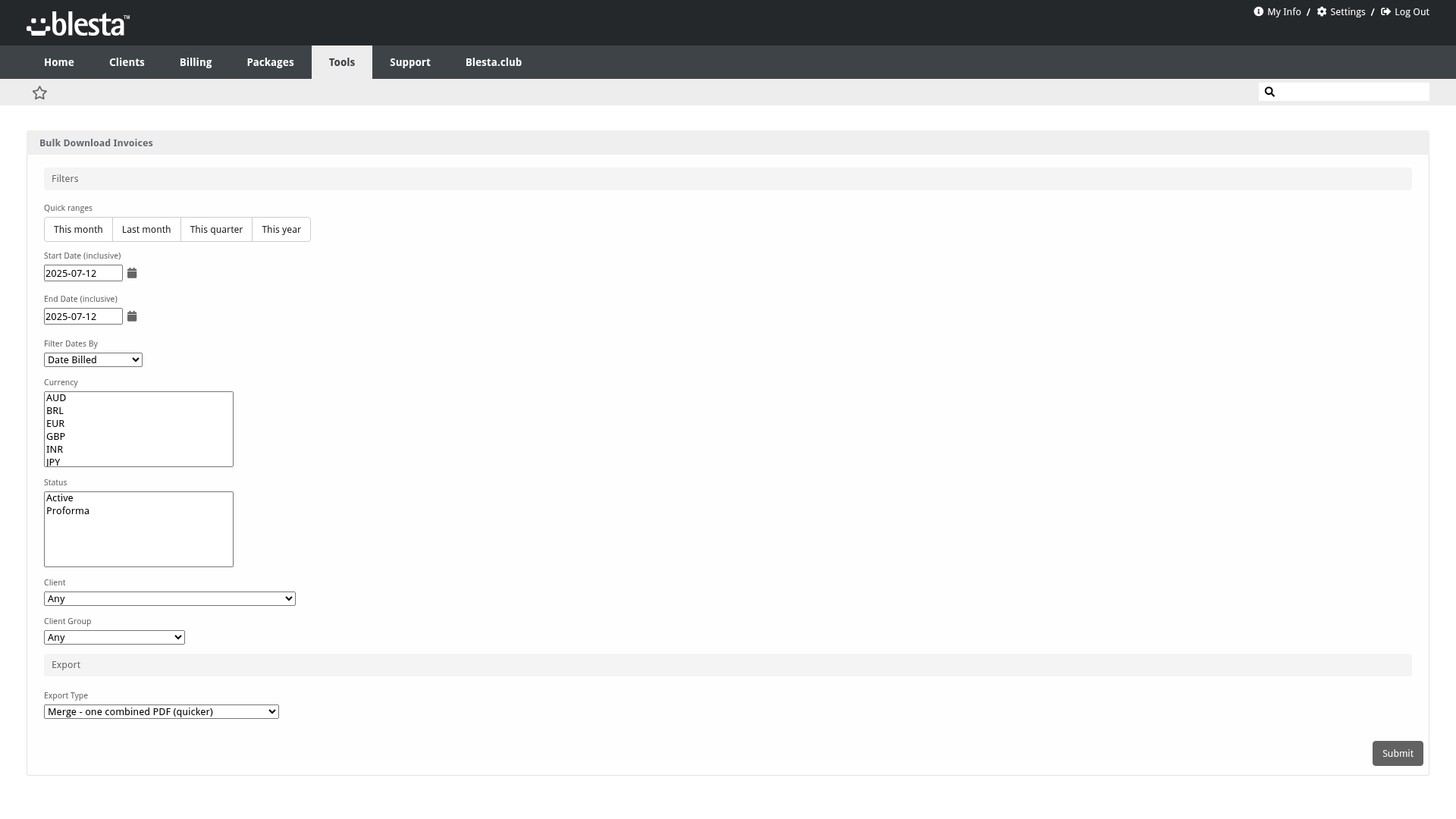 Bulk Download Invoices screenshot 1