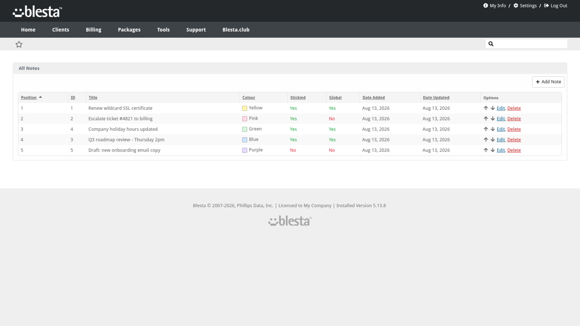 Dashboard Notes screenshot 4