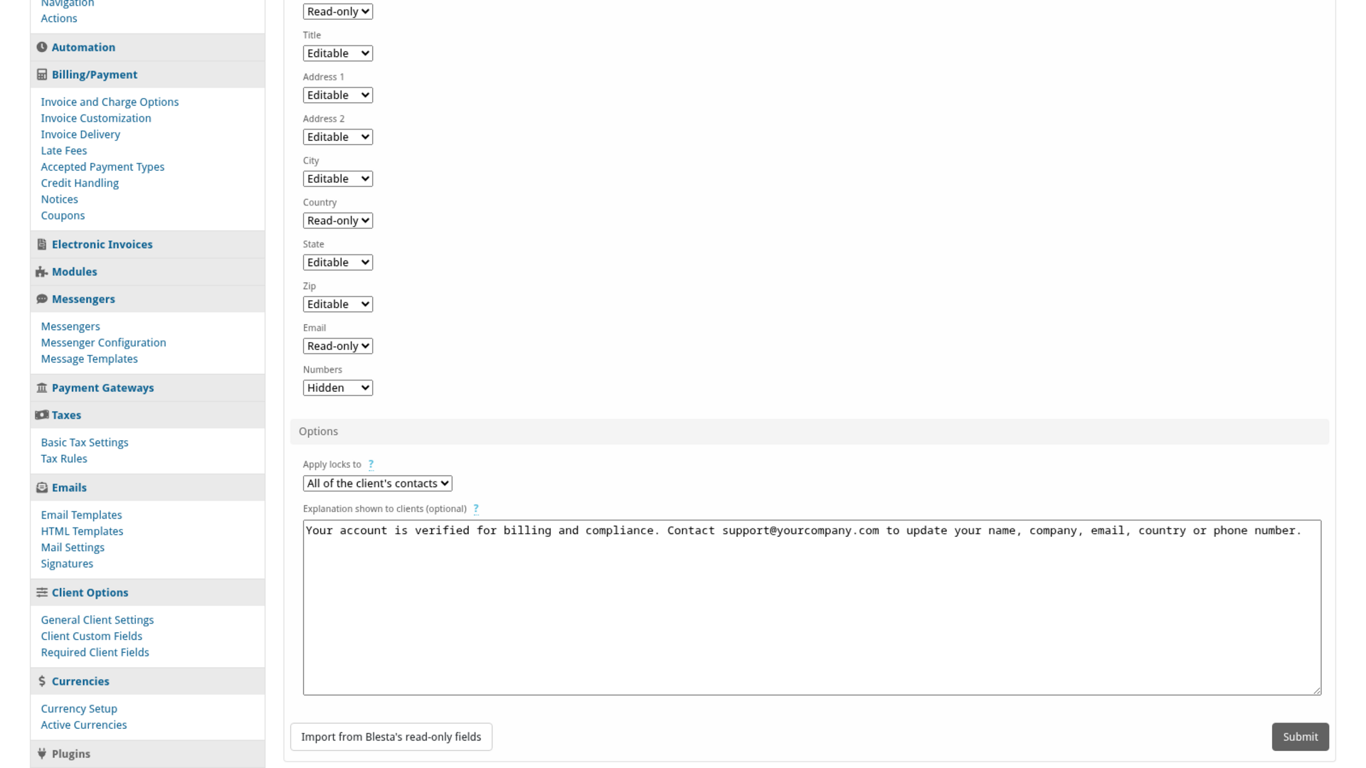 Disable Client Edit screenshot 2