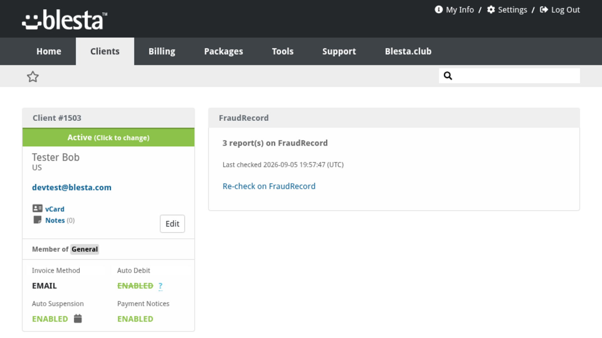 FraudRecord Query screenshot 1