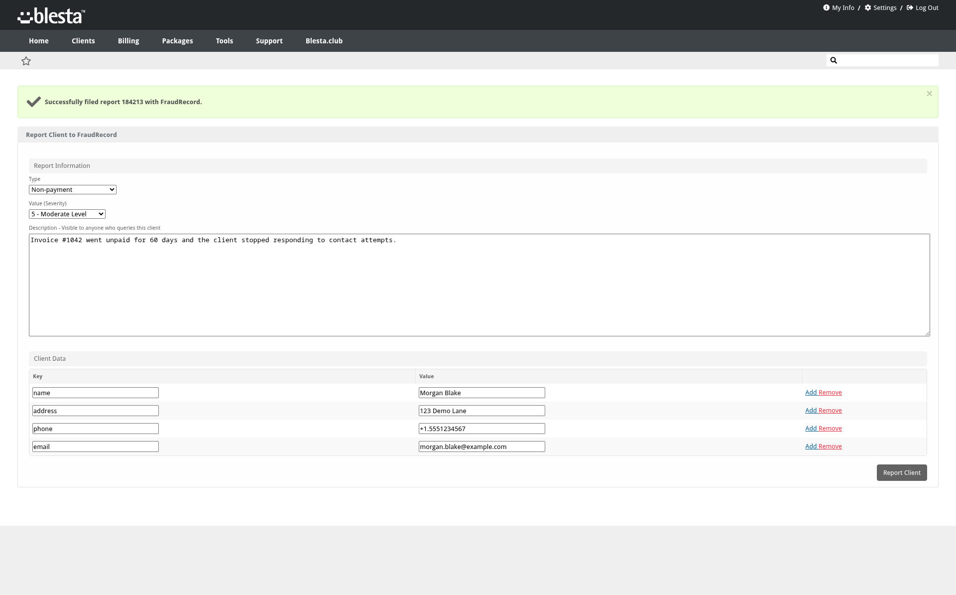 FraudRecord Query screenshot 6