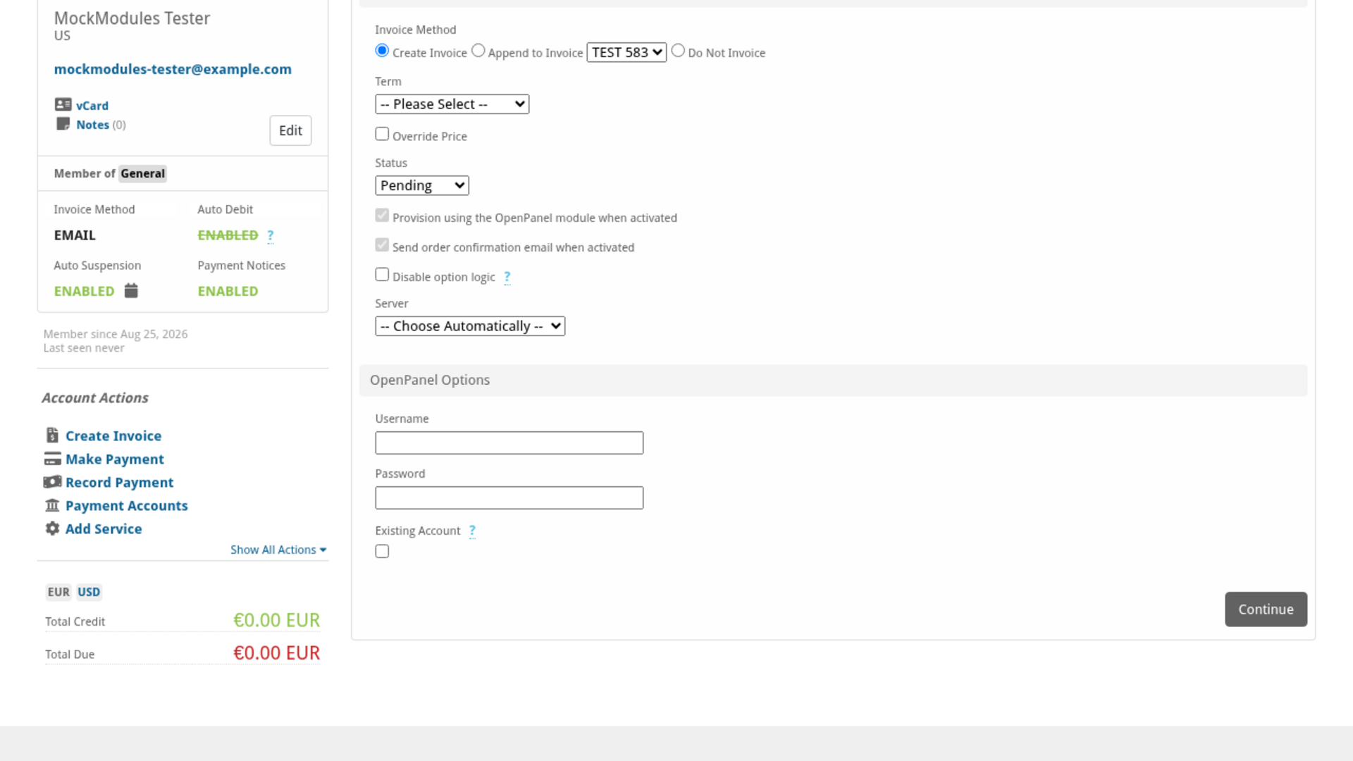 OpenPanel screenshot 1